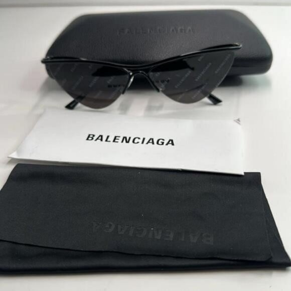 💯- New Authentic Balenciaga BB0093S 001 Curve Cat Sunglasses – Black - Picture 5 of 11